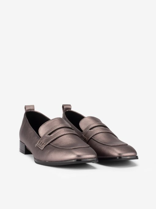 SAPATO LOAFER ESTILO MOCASSIN METALIZADO COM FORMA QUADRADA - Image 4