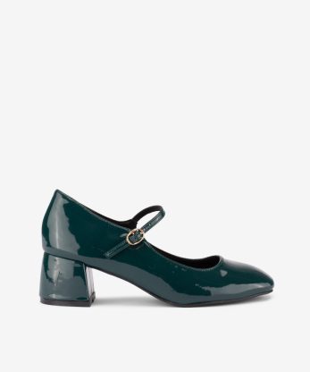 SAPATO MARY JANE DE TACÃO EM VERNIZ COM FORMA QUADRADA - VERDE, 36