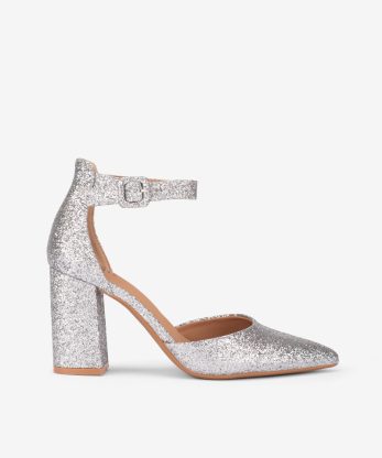 SAPATO PUMP DE SALTO E FORMA PONTIAGUDA EM GLITTER