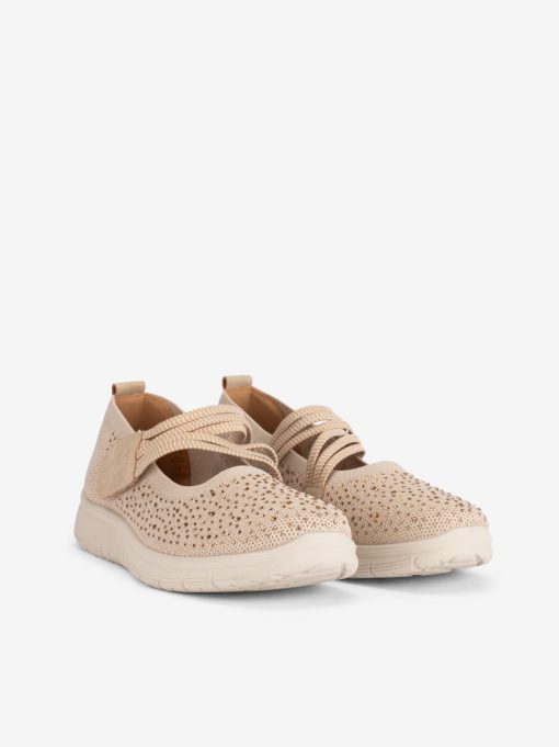 SAPATO DESPORTIVO EM MESH COM CRISTAIS E PEÇA DE VELCRO EM SOLA EXTRA LEVE - Image 2