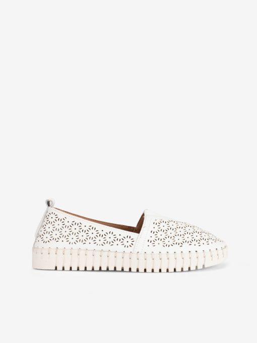 SAPATO LOAFER DE ELÁSTICO EM PELE PERFURADA COM SOLA FLEX - Image 3
