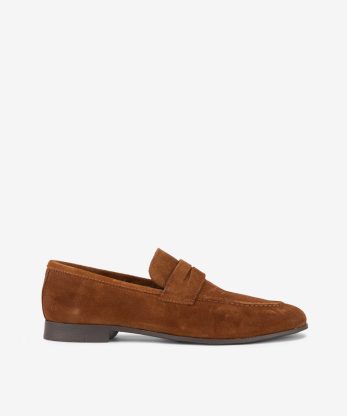 SAPATO LOAFER EM CROUTE CAMURÇA
