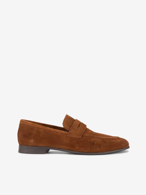 SAPATO LOAFER EM CROUTE CAMURÇA