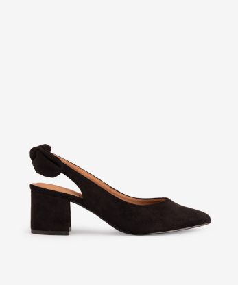 SAPATO SLING BACK DE TACÃO COM LAÇO EM FORMA PONTIAGUDA
