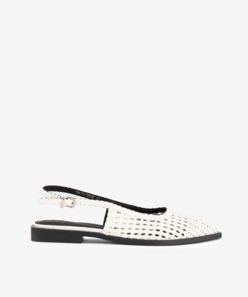 SAPATO RASO SLING BACK ENTRANÇADO COM FORMA PONTIAGUDA