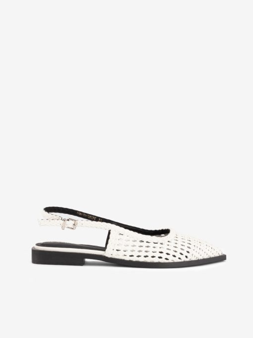 SAPATO RASO SLING BACK ENTRANÇADO COM FORMA PONTIAGUDA
