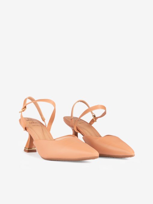 PUMP SLING BACK SHOE IN POINTED SHAPE WITH METALLIC DETAIL ON THE HEEL - Image 2