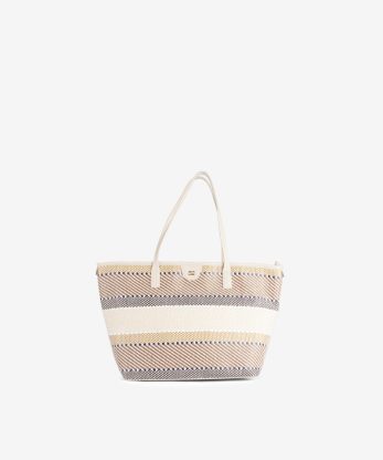 MALA SHOPPER COMBINADA COM RÁFIA DE FECHO