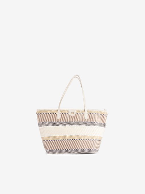 MALA SHOPPER COMBINADA COM RÁFIA DE FECHO