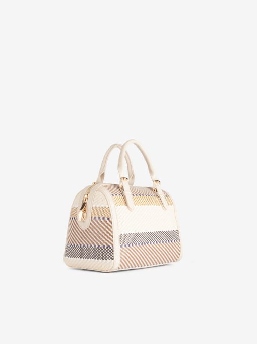 MALA TOTE COMBINADA COM RÁFIA DE FECHO COM ALÇA TIRACOLO - Image 2