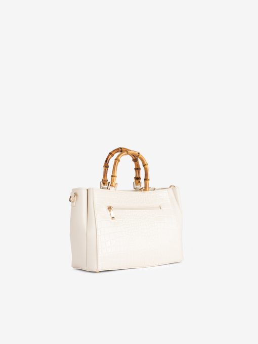 MALA TOTE EM VERNIZ ESTAMPADO COM ALÇAS DE BAMBU - Image 2