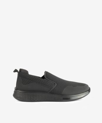 SAPATILHA SLIP ON DE ELÁSTICOS EM TECIDO MESH RESPIRÁVEL COM SOLA FLEX