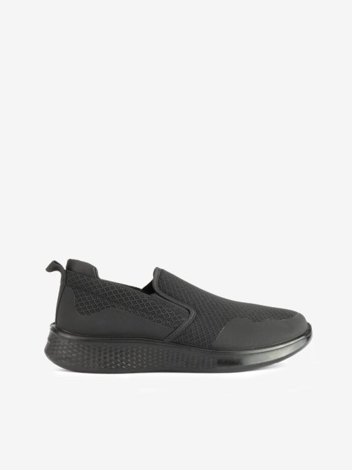 SAPATILHA SLIP ON DE ELÁSTICOS EM TECIDO MESH RESPIRÁVEL COM SOLA FLEX