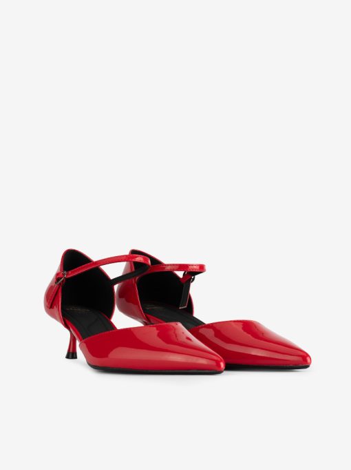 SAPATO STILETTO ABERTO LATERAL EM VERNIZ DE SALTO KITTEN COM FORMA PONTIAGUDA - Image 6