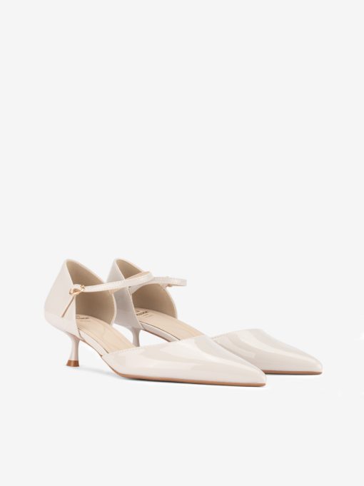 SAPATO STILETTO ABERTO LATERAL EM VERNIZ DE SALTO KITTEN COM FORMA PONTIAGUDA - Image 2