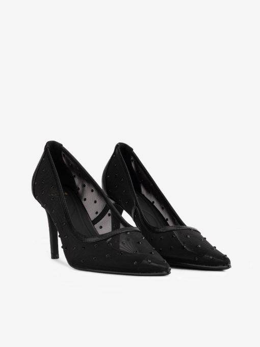 SAPATO STILETTO EM REDE COM APLICAÇÕES DE CRISTAIS - Image 2