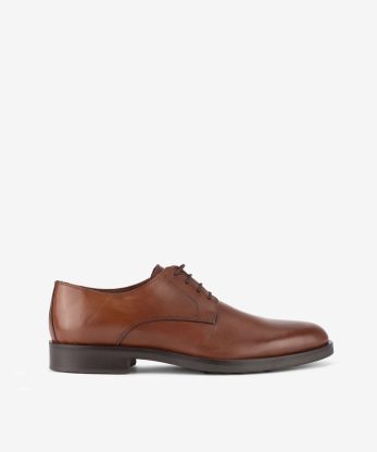 SAPATO DERBY EM PELE DE ATACADOR COM CAP TOE