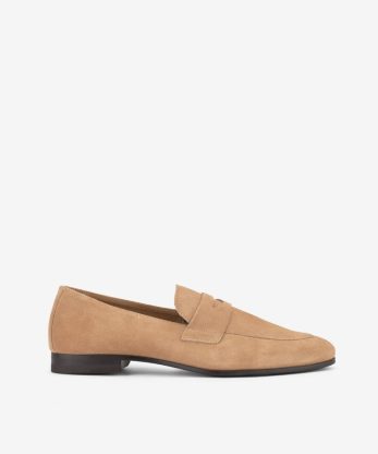 SAPATO LOAFER EM CROUTE CAMURÇA