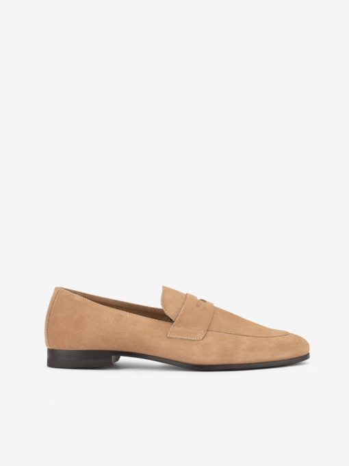 SAPATO LOAFER EM CROUTE CAMURÇA