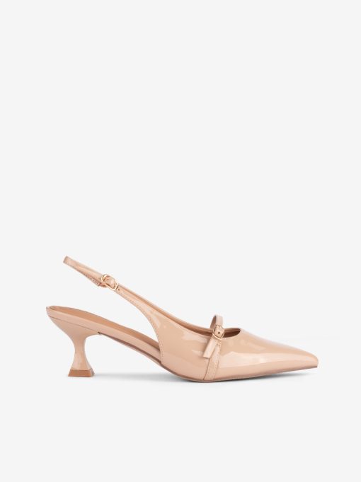 SAPATO SLING BACK MARY JANE DE SALTO COM FORMA PONTIAGUDA