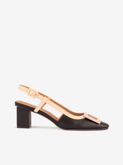 SAPATO SLING BACK COMBINADO DE TACÃO COM APLICAÇÃO - Image 3