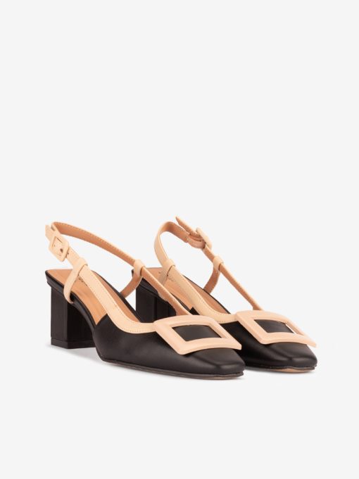 SAPATO SLING BACK COMBINADO DE TACÃO COM APLICAÇÃO - Image 4