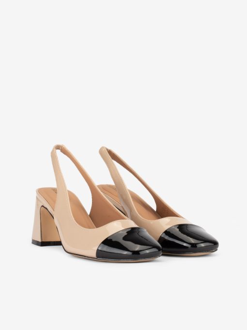 SAPATO SLING BACK DE TACÃO COMBINADO COM CAP TOE - Image 2