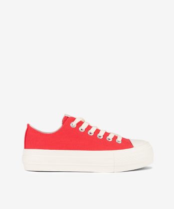 TÉNIS EM CANVAS DE ATACADOR COM CUPSOLE PLATAFORMA DE BORRACHA - VERMELHO, 40