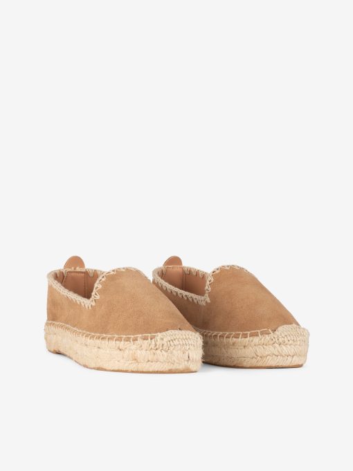ALPERCATA SLIP ON EM CROUTE CAMURÇA COM DETALHE BORDADO COM SOLA PLATAFORMA DE CORDA - Image 2