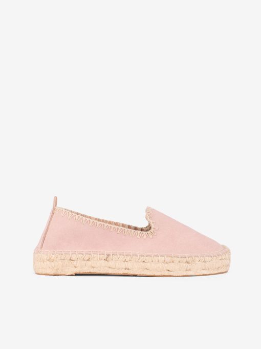 ALPERCATA SLIP ON EM CROUTE CAMURÇA COM DETALHE BORDADO COM SOLA PLATAFORMA DE CORDA - Image 3