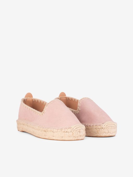 ALPERCATA SLIP ON EM CROUTE CAMURÇA COM DETALHE BORDADO COM SOLA PLATAFORMA DE CORDA - Image 4