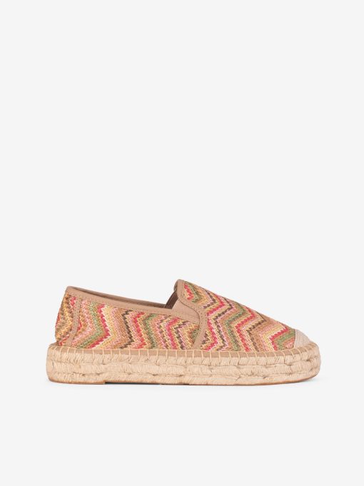ALPERCATA SLIP ON EM RÁFIA MULTICOLOR COM SOLA PLATAFORMA DE CORDA