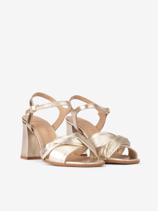 METALLIC LEATHER HIGH HEEL SANDAL - Image 2