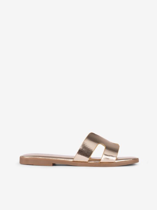 SANDÁLIA MULE RASA COM PEÇA CRUZADA