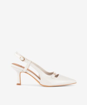 SAPATO SLING BACK DE SALTO COM FORMA PONTIAGUDA
