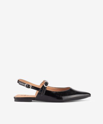 SAPATO SLING BACK MARY JANE RASO COM FORMA PONTIAGUDA - PRETO, 37