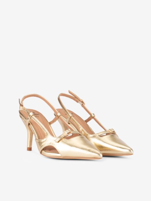 SAPATO PUMP SLING BACK METALIZADO DE SALTO COM FORMA PONTIAGUDA - Image 2