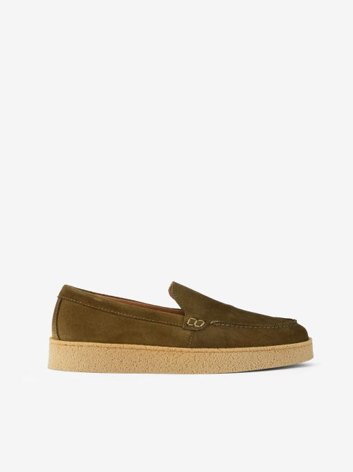 SAPATO LOAFER EM CROUTE CAMURÇA