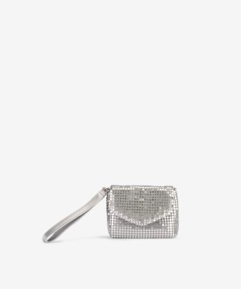 MALA MINI CLUTCH DE MÃO COM APLICAÇÕES METÁLICAS