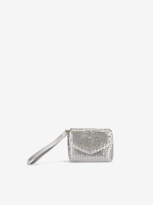 MALA MINI CLUTCH DE MÃO COM APLICAÇÕES METÁLICAS