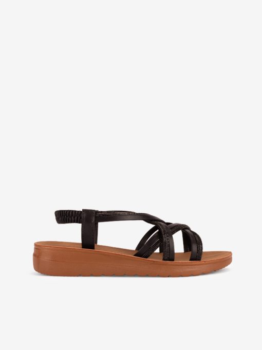 SANDÁLIA COMBINADA COM TIRAS DE CRISTAIS DE ELÁSTICO COM SOLA FLEX - Image 5