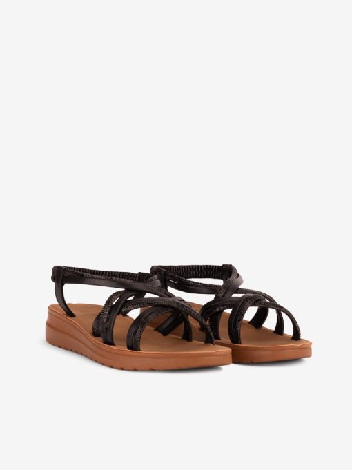 SANDÁLIA COMBINADA COM TIRAS DE CRISTAIS DE ELÁSTICO COM SOLA FLEX - Image 6