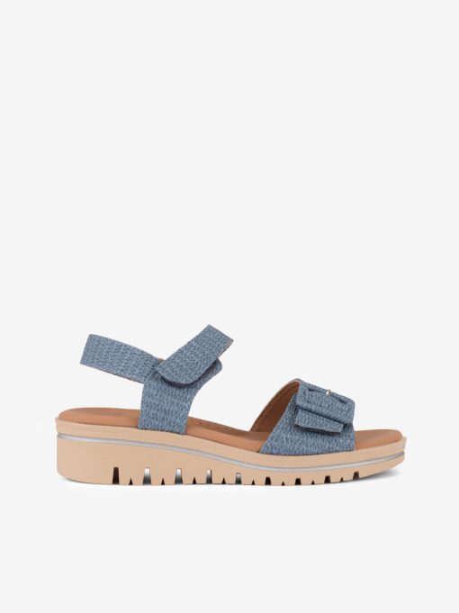 SANDÁLIA ESTAMPADA DE FIVELA COM TIRA DE VELCRO