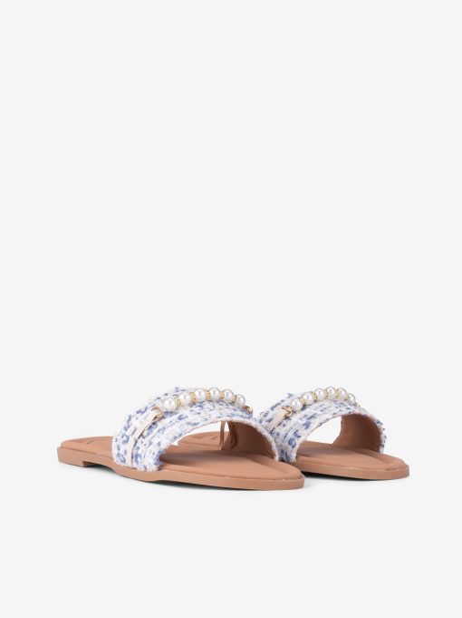 SANDÁLIA MULE EM TWEED COM APLICAÇÕES PÉROLA - Image 2