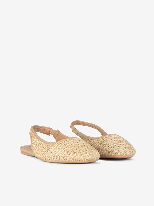 SAPATO RASO SLING BACK EM RÁFIA COM FORMA QUADRADA - Image 2