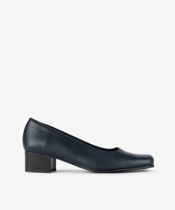 SAPATO TRAJE DE TACÃO EM PELE COM FORMA QUADRADA