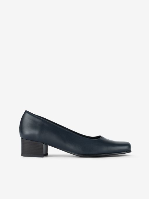 SAPATO TRAJE DE TACÃO EM PELE COM FORMA QUADRADA