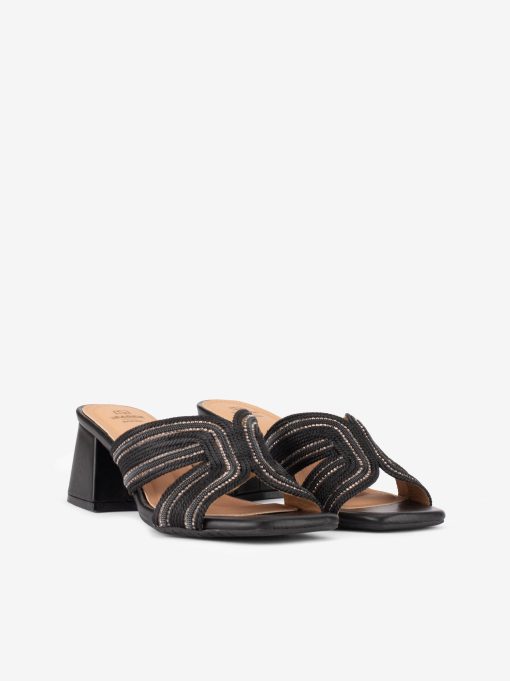 SANDÁLIA MULE METALIZADA DE TACÃO COM APLICAÇÕES - Image 2