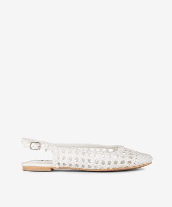 SAPATO SLING BACK ENTRANÇADO COM SOLA RASA