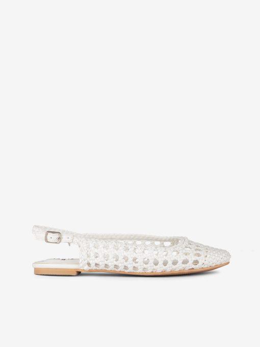 SAPATO SLING BACK ENTRANÇADO COM SOLA RASA